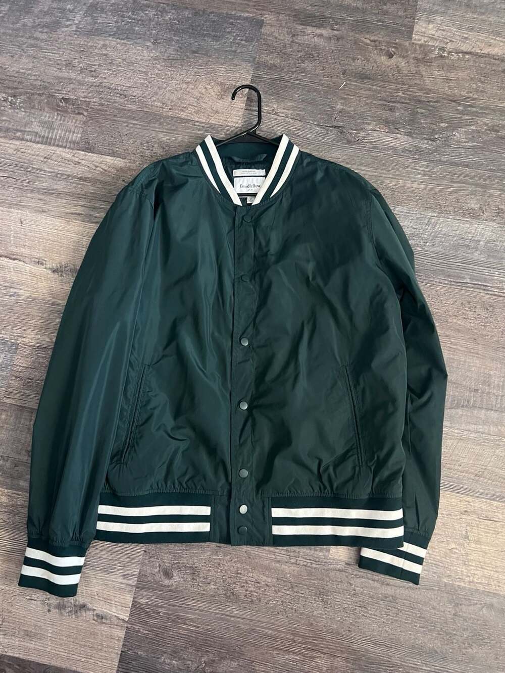 Goodfellow & Co Green Water Resistant Bomber Varsity Jacket XL